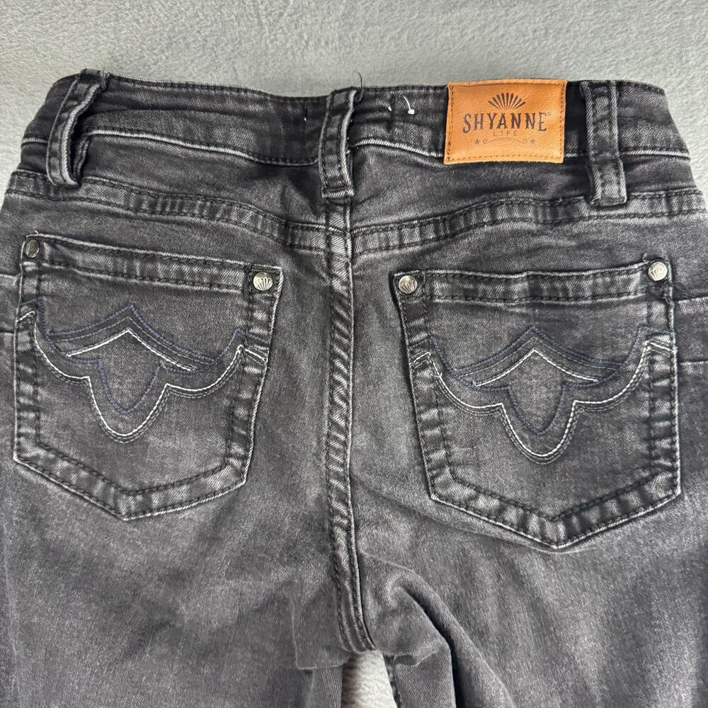 Shyanne Life‎ Bootcut Mid Rise Wide Leg Women's Jeans Size 29 SHORT Black Denim